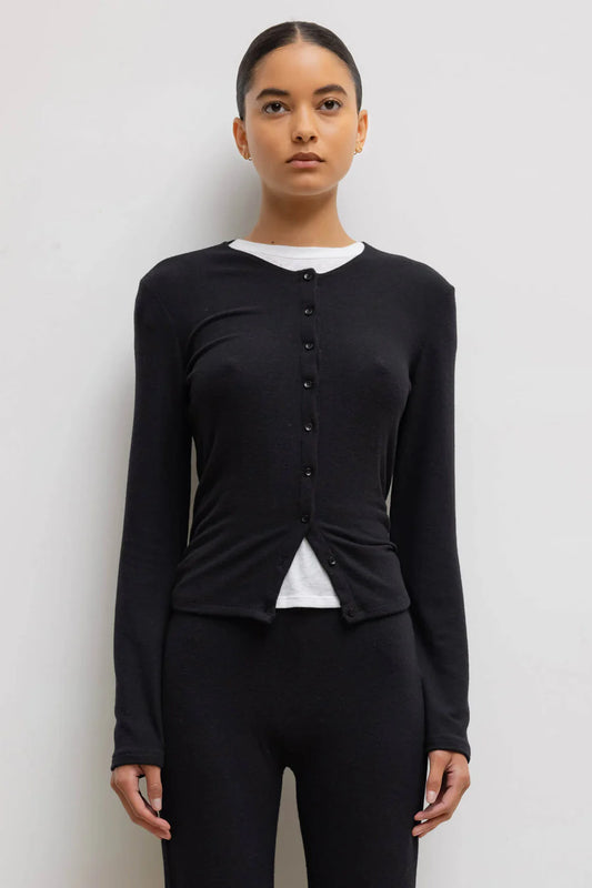 BLACK LAUREN CLASSIC CARDIGAN