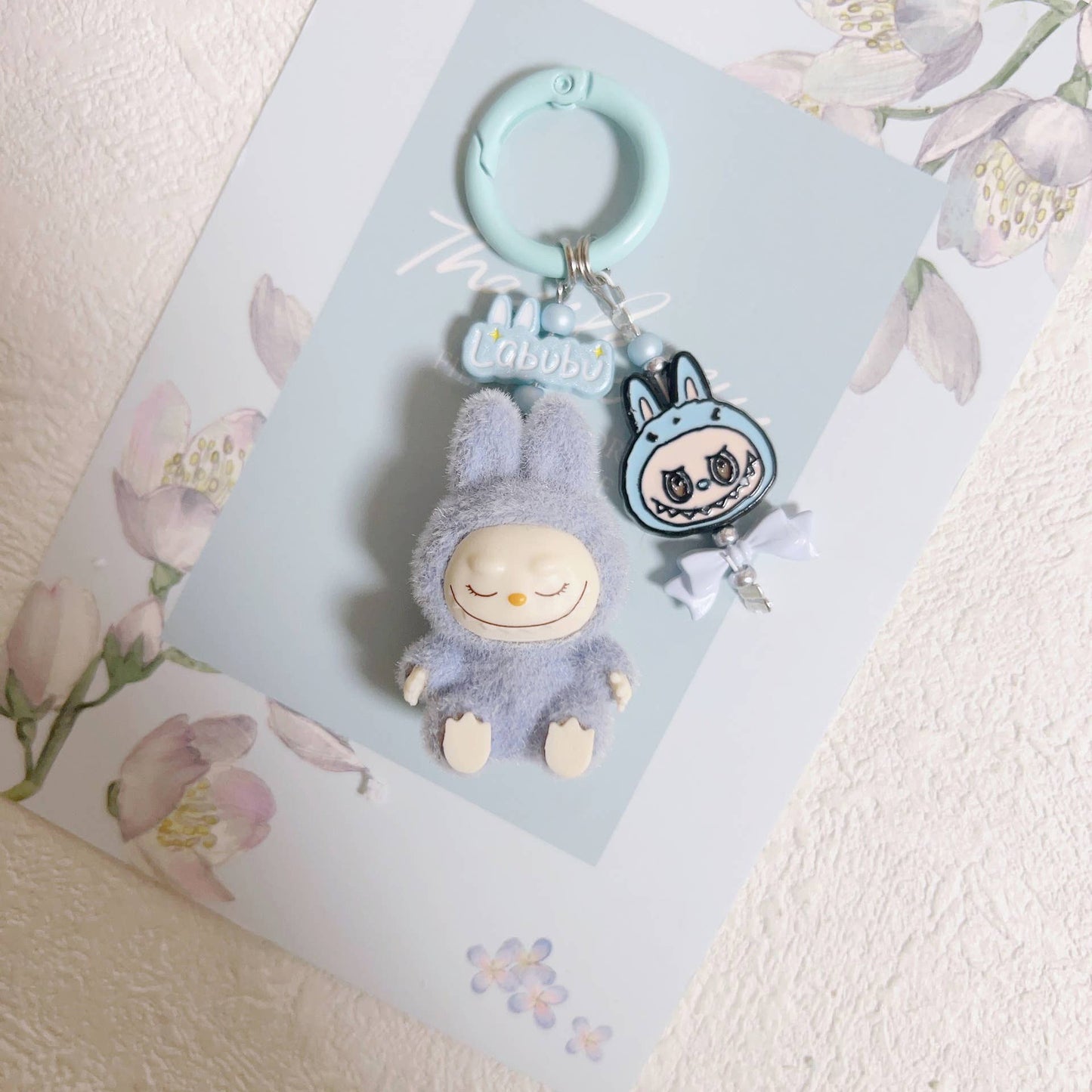 MINI LABUBU KEYCHAIN WITH MINI CHARM