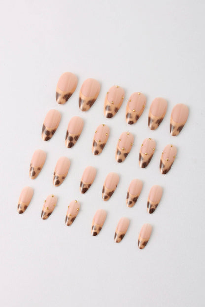 FRENCH LEOPARD PRESS ON NAILS