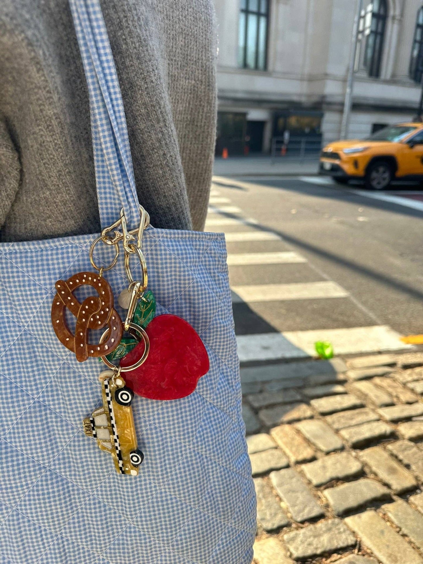 Hand-painted Taxicab Bag Charm & Keychain