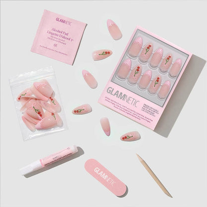 Cherry Bow Press On Nails
