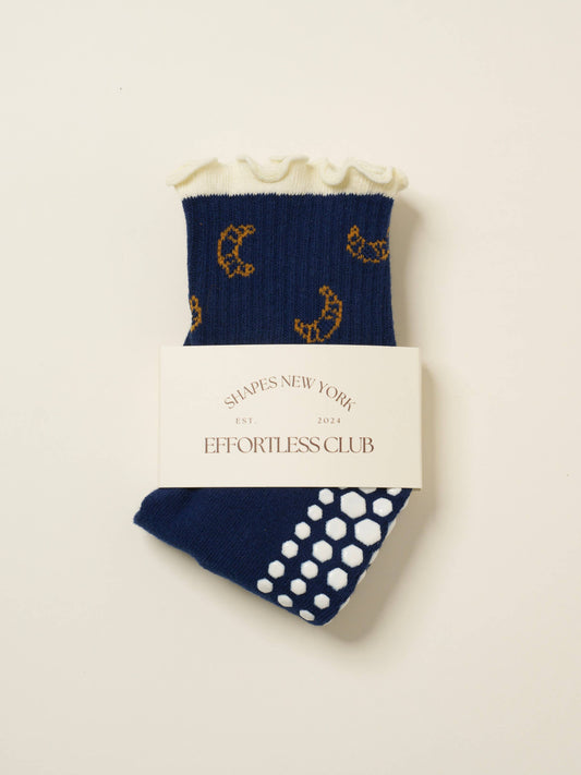 Croissant Ruffle Pilates Grip Socks