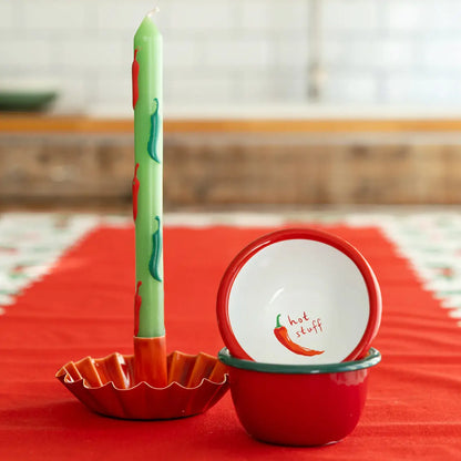 CHILI PEPPER TAPER STATEMENT CANDLE SET OF 2