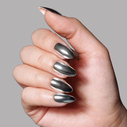 PLATINUM METALLIC PRESS ON NAILS