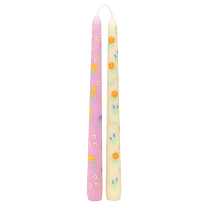 FLORAL TAPER CANDLES (PACK OF 2)