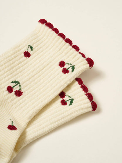 LITTLE CHERRY PILATES GRIP SOCKS