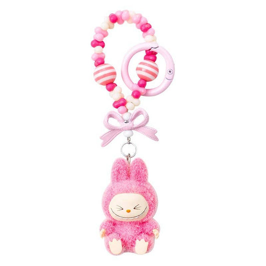 MINI LABUBU BEADED KEYCHAIN BAG CHARM
