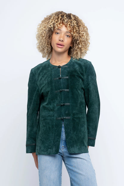 SUEDE FROG CLOSURE JACKET