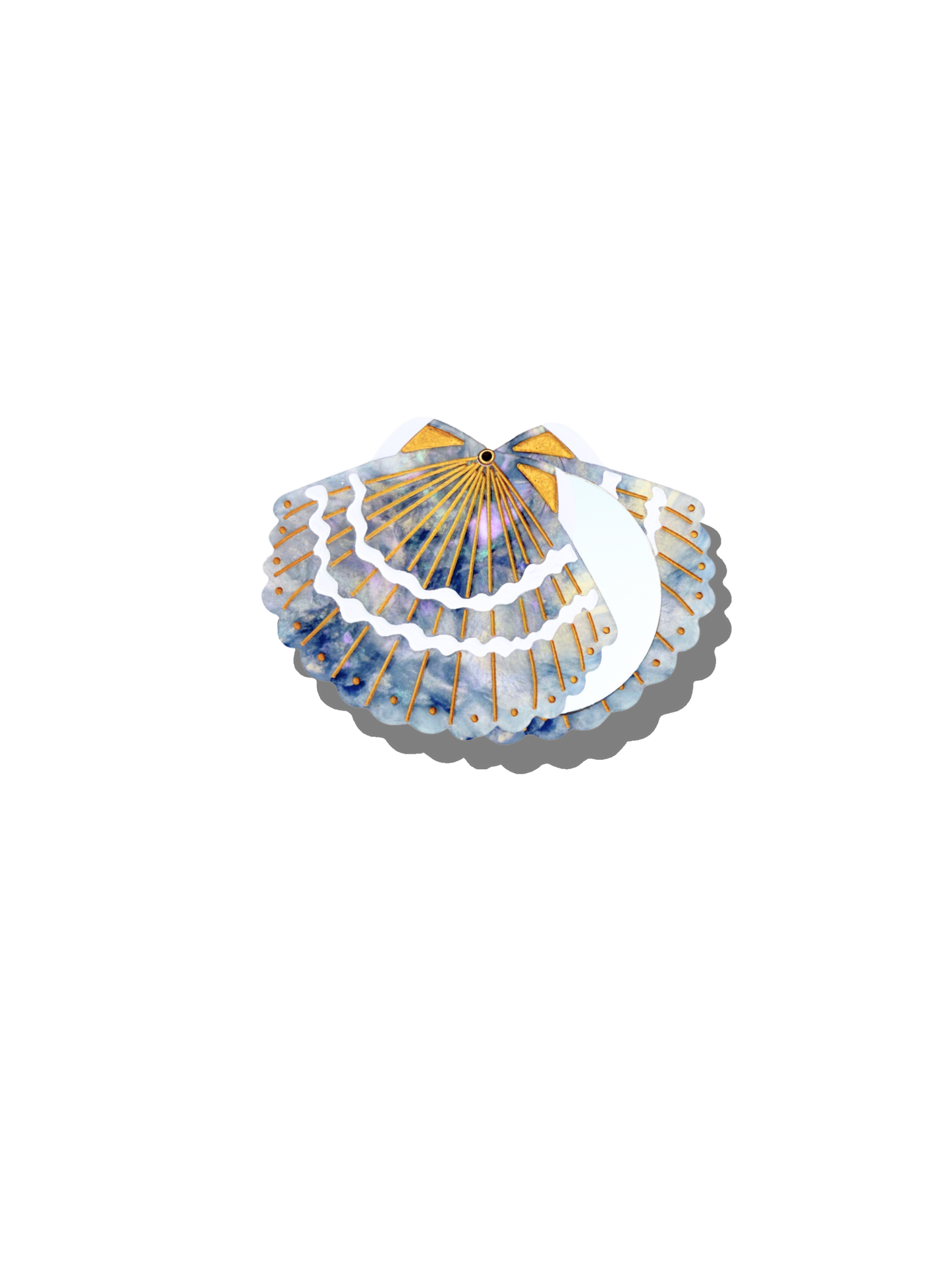 Hand-painted Seashell Compact Mirror