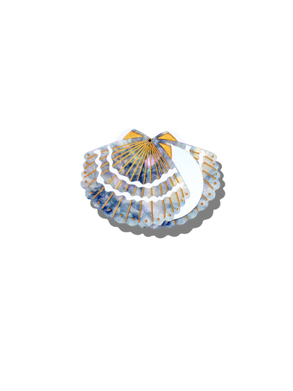 Hand-painted Seashell Compact Mirror