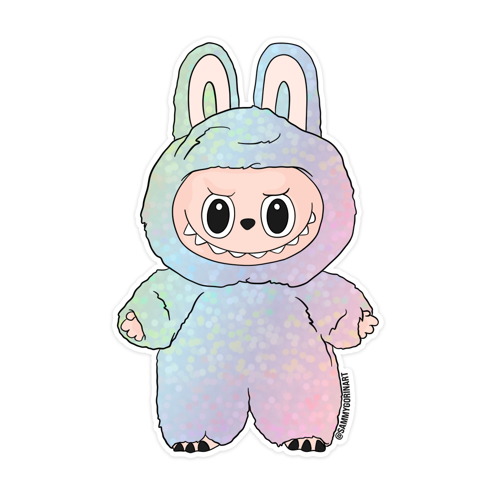 Glitter LBubu Monster Labubu Sticker