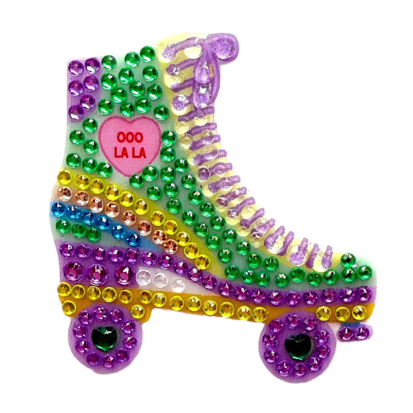 Sweethearts Roller Skate Rhinestone Sticker 2" Cut to Shape