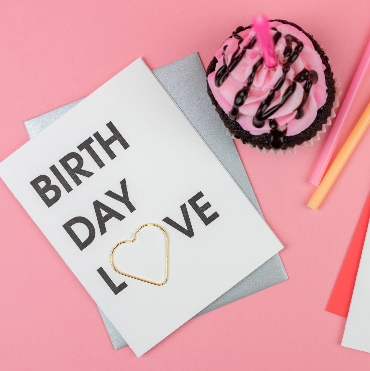 Birthday Love Paper Clip Letterpress Card