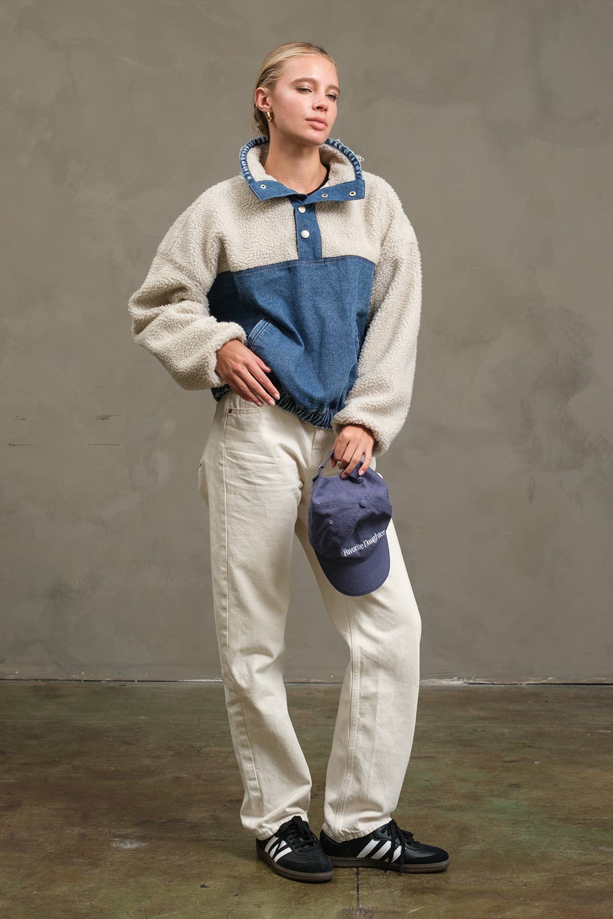 TEDDY DENIM PULLOVER JACKET
