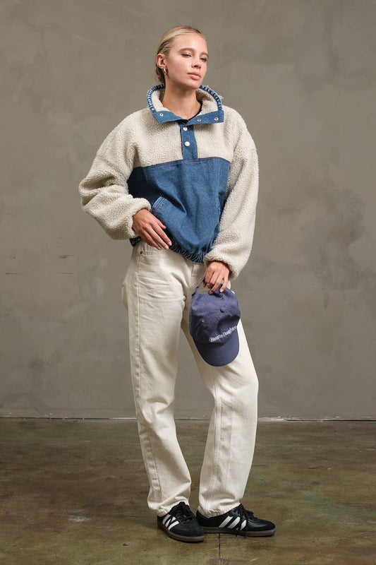 TEDDY DENIM PULLOVER JACKET