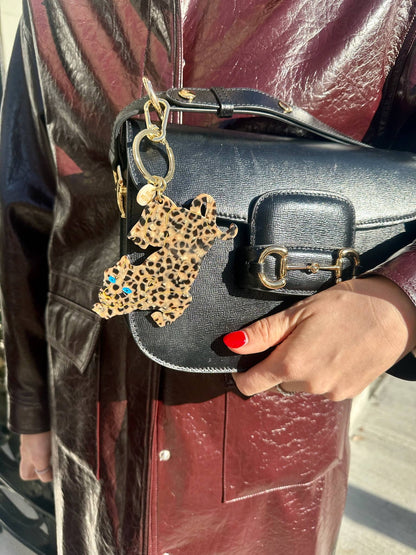 Hand-painted Leopard Bag Charm + Keychain