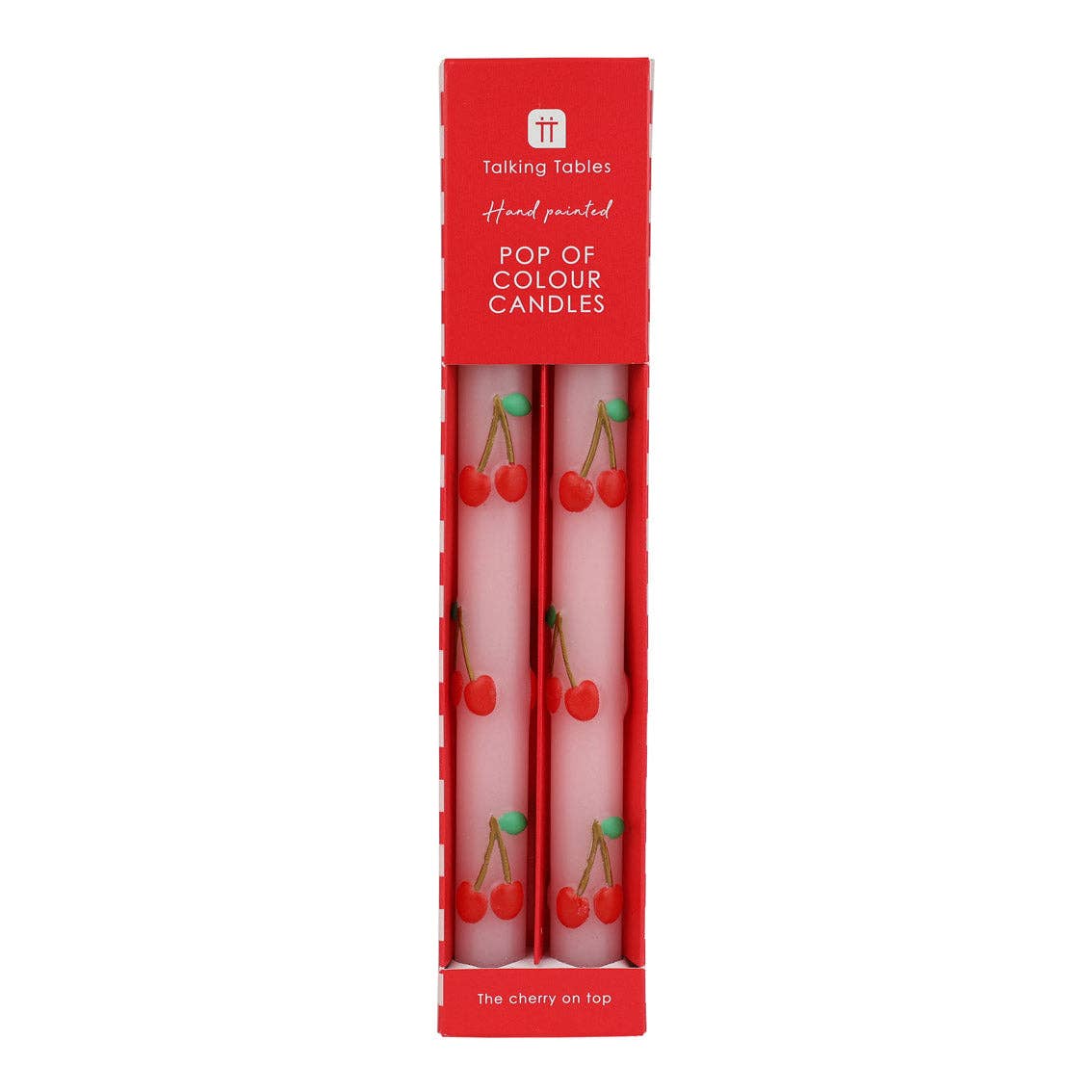 CHERRY TAPER CANDLES (SET OF 2)