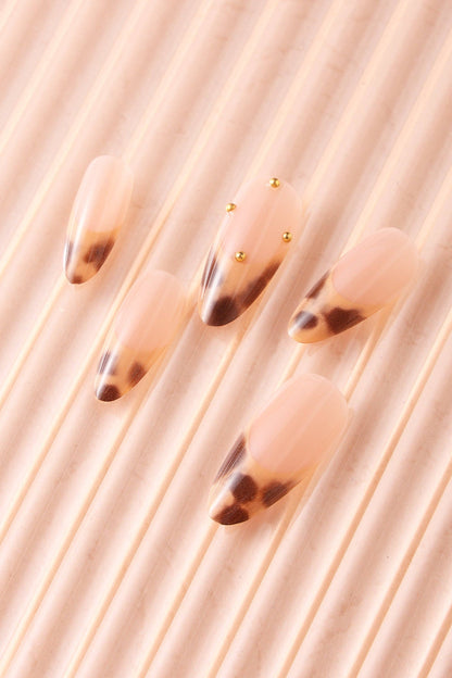 FRENCH LEOPARD PRESS ON NAILS
