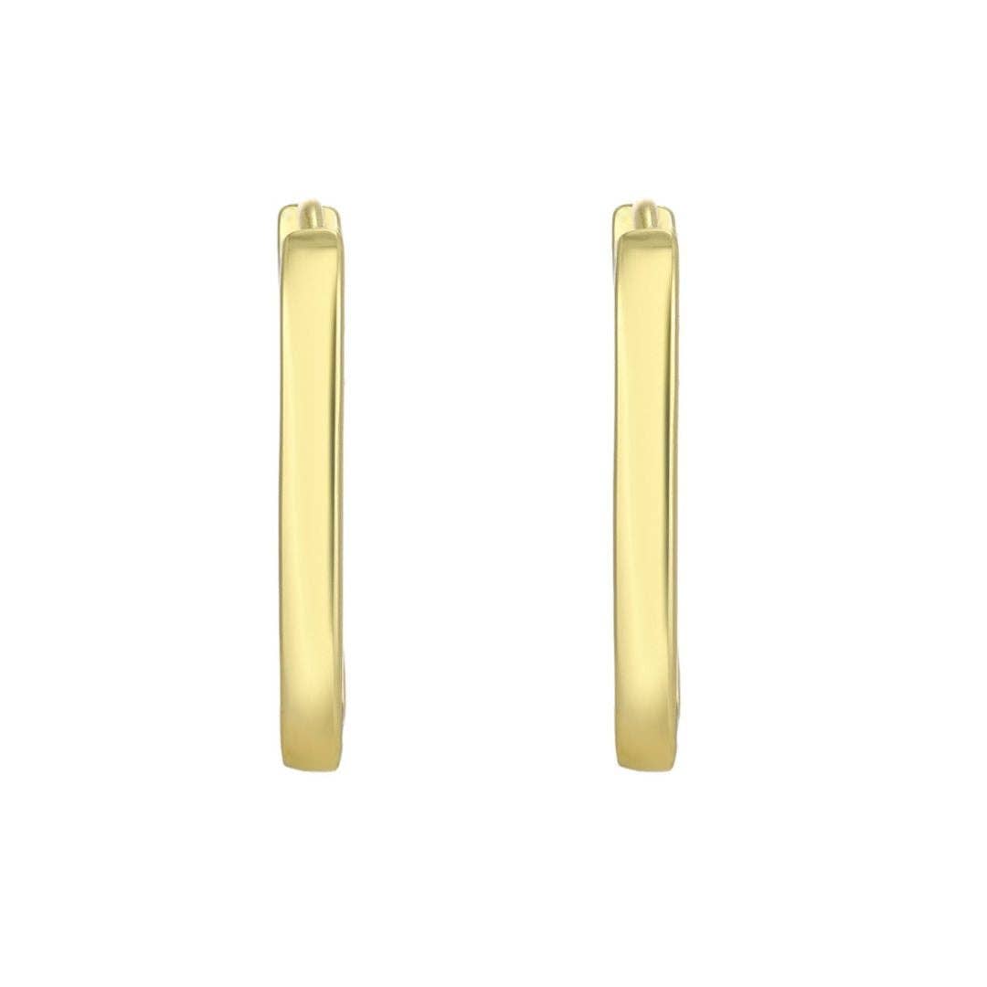 Rectangle Hoop Earrings 14k Gold Plated