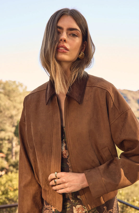 SORIN FAUX SUEDE BOMBER