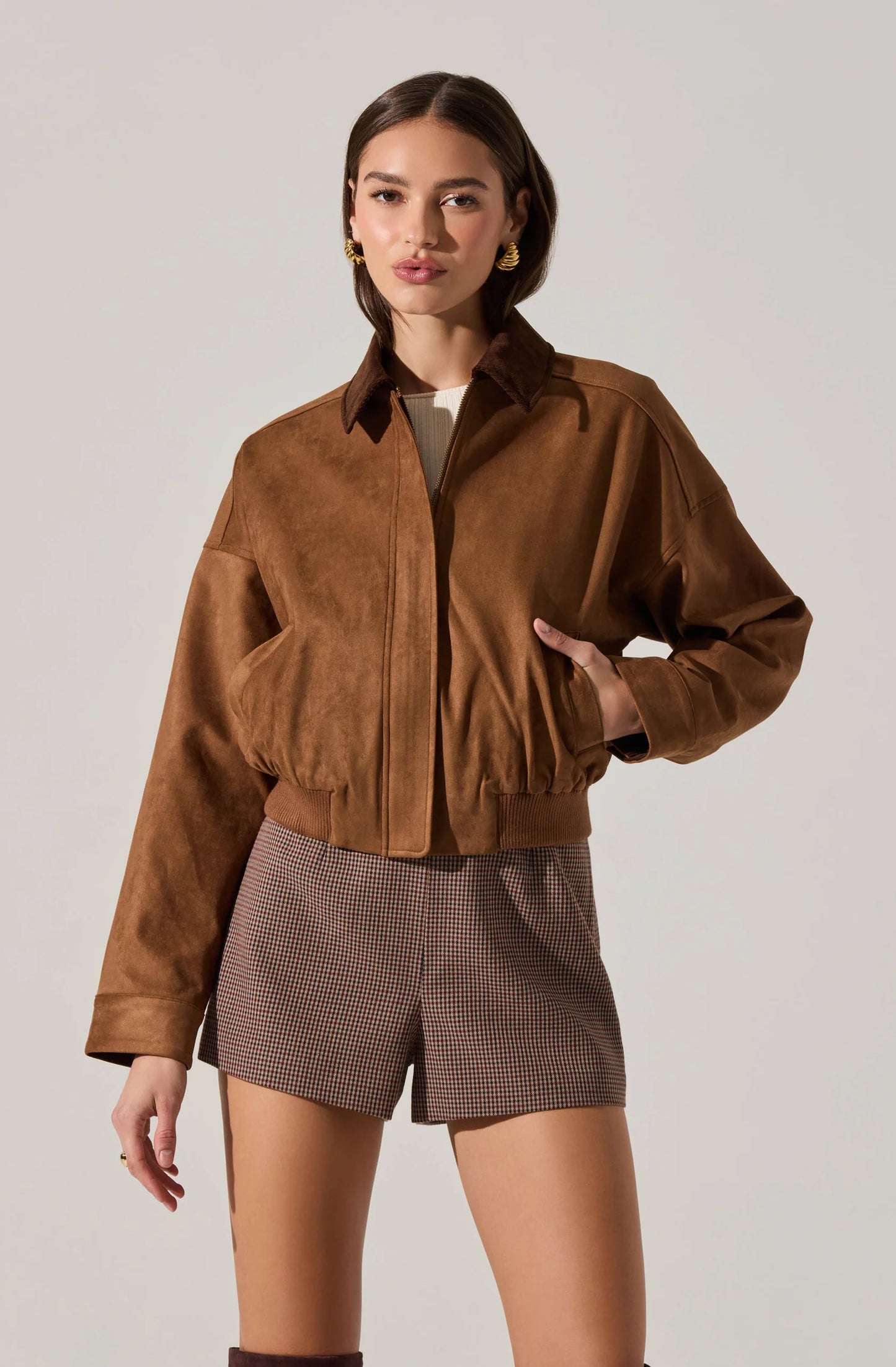 SORIN FAUX SUEDE BOMBER