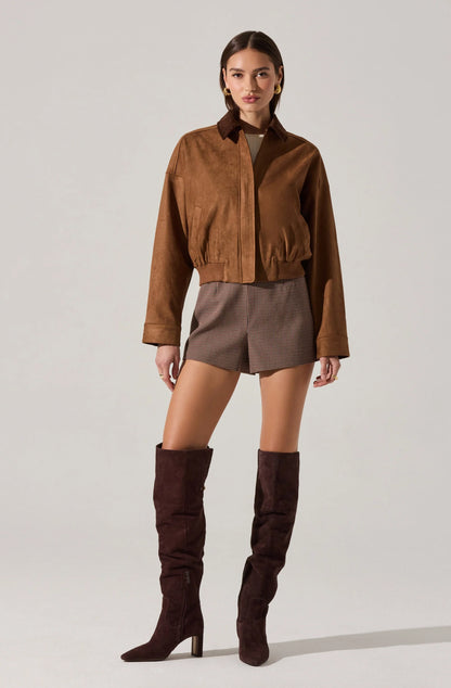 SORIN FAUX SUEDE BOMBER