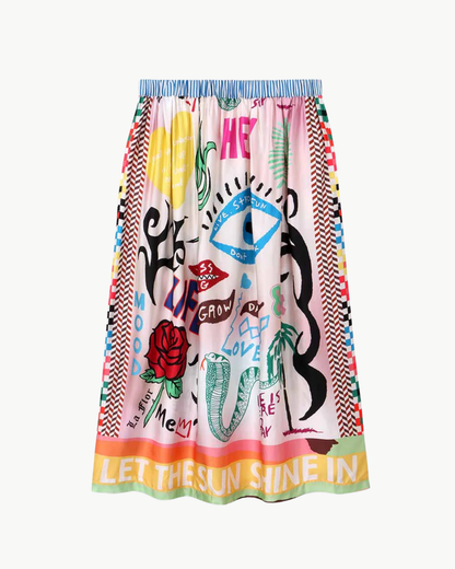 TATTO ALEXA PRINTED MIDI SKIRT