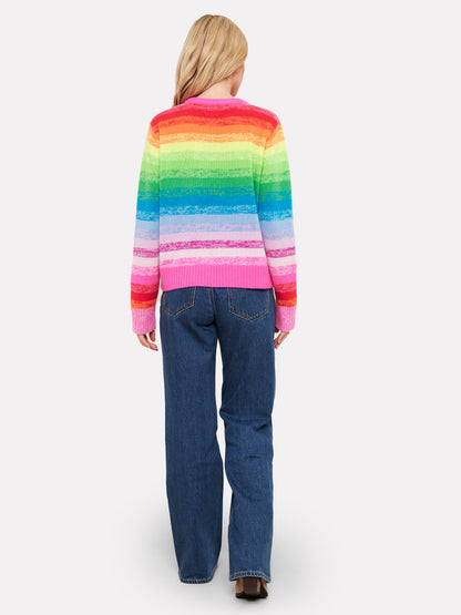 MAISIE RAINBOW STRIPE CASHMERE SWEATER