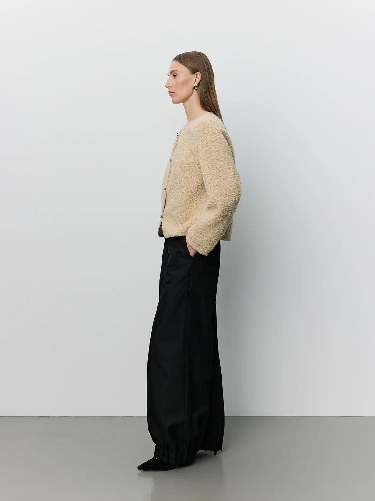 BENESW BOUCLE FAUX FUR JACKET