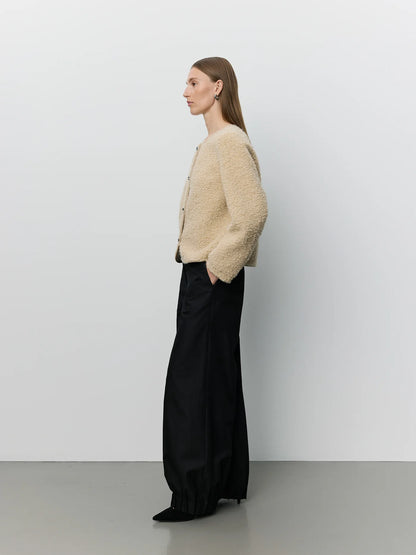 BENESW BOUCLE FAUX FUR JACKET