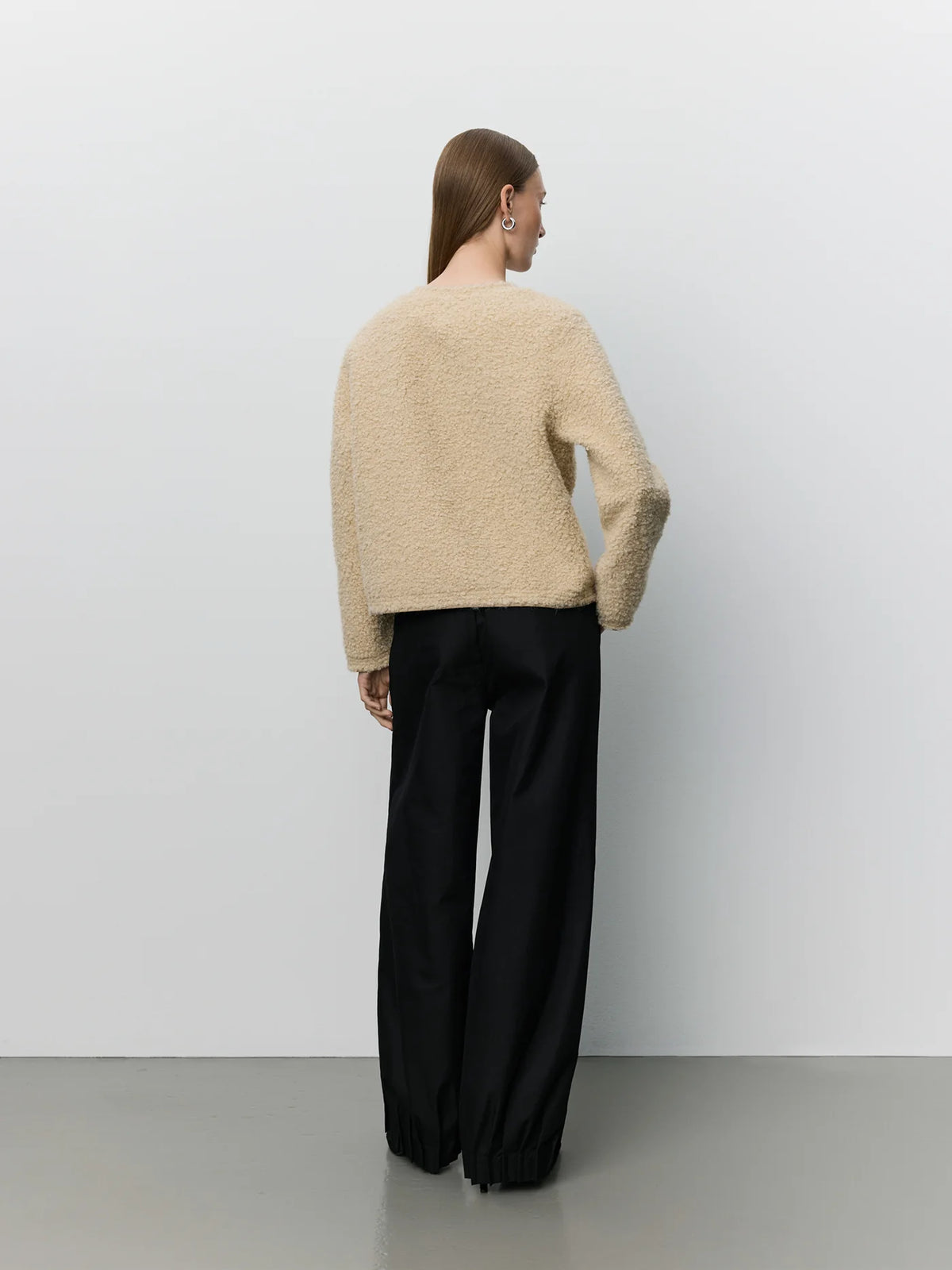 BENESW BOUCLE FAUX FUR JACKET