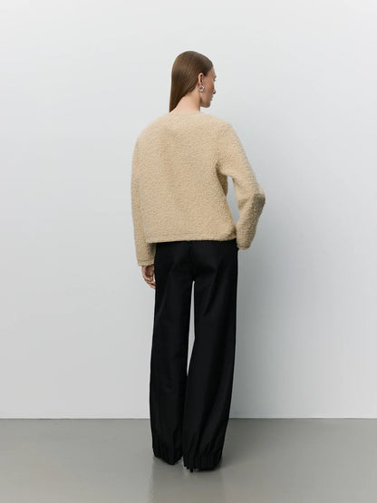 BENESW BOUCLE FAUX FUR JACKET