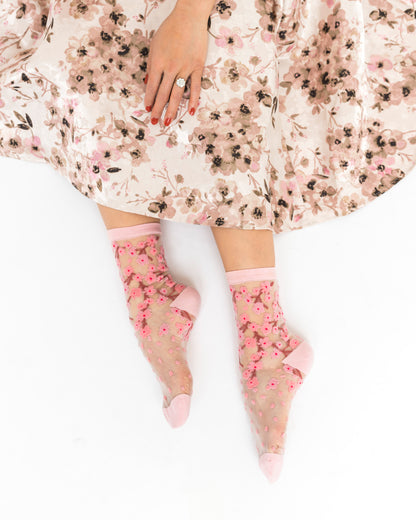CHERRY BLOSSOM SHEER SOCK