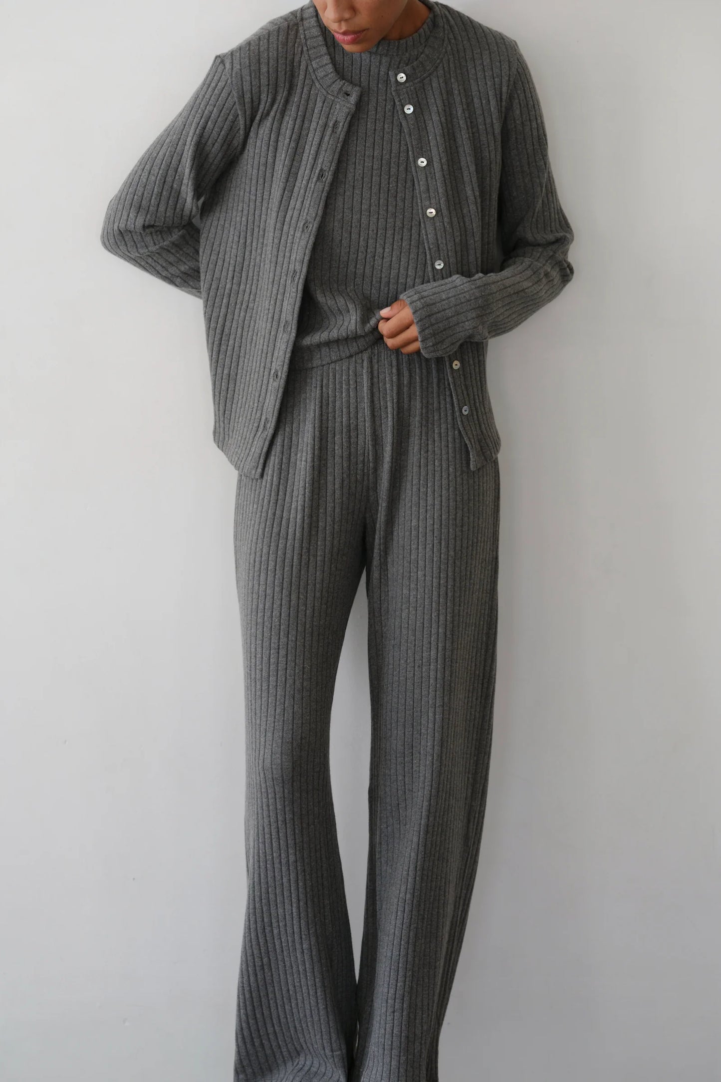 SWEATER RIB SIMPLE PANT