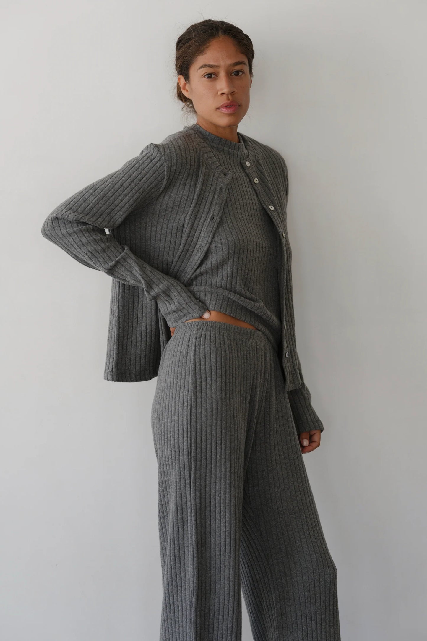 SWEATER RIB SIMPLE PANT