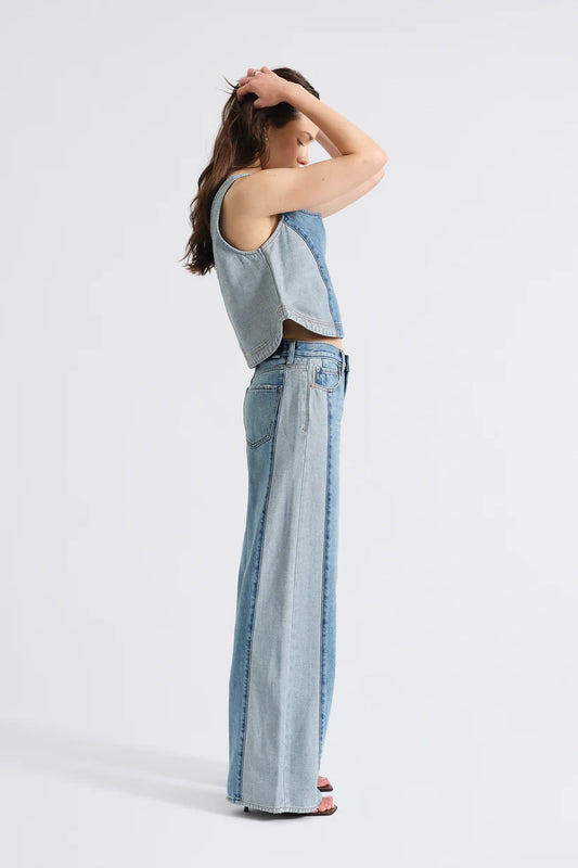 THE WANDERER MID RISE DENIM PALAZZO