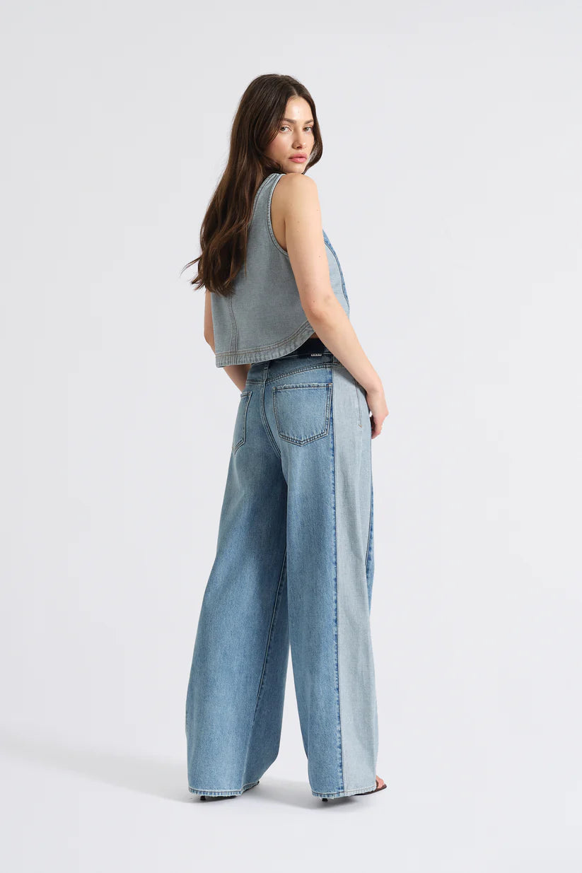 THE WANDERER MID RISE DENIM PALAZZO