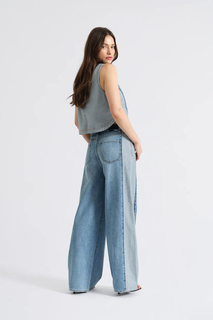 THE WANDERER MID RISE DENIM PALAZZO
