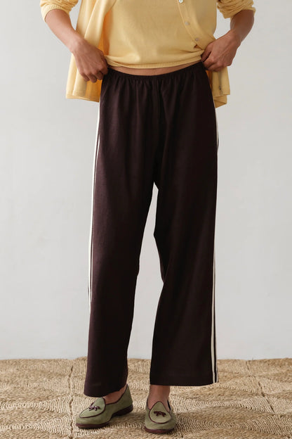 THE LINEN STRIPE CROP PANT