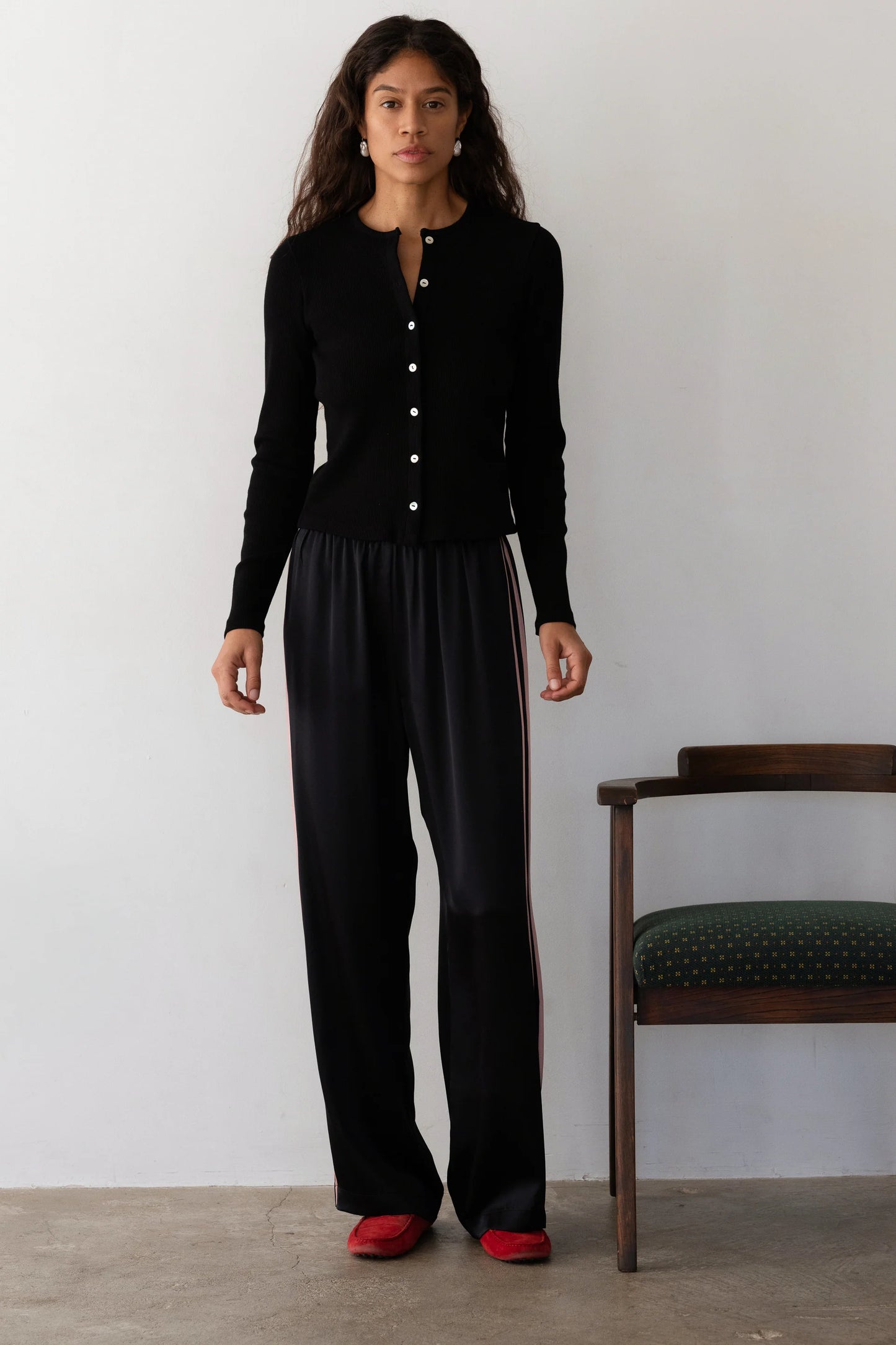 THE SILK STRIPE SIMPLE PANT