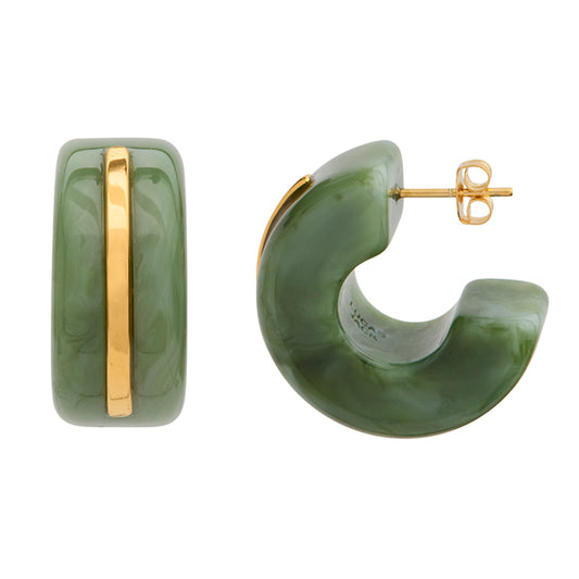 JADE CHUNKY HUGGIE HOOPS