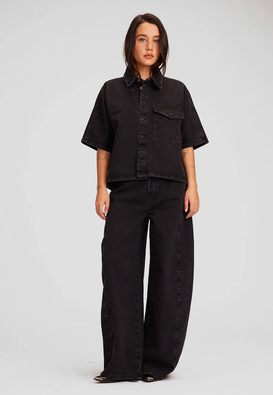 ELSWICK SHORT SLEEVE DENIM SHIRT