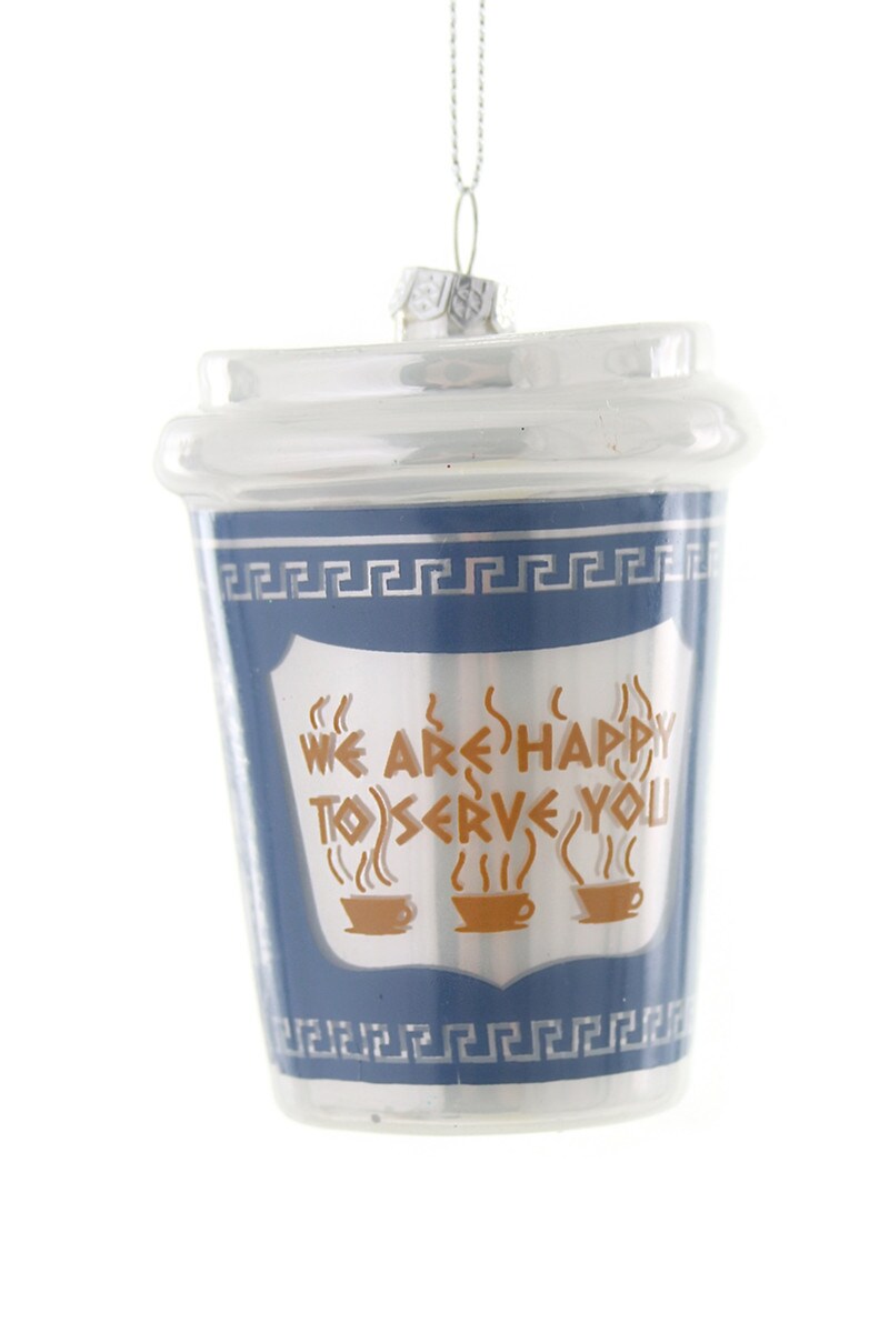 WE ARE HAPPY TO SERVE COFFEE CUP ORNAMENT