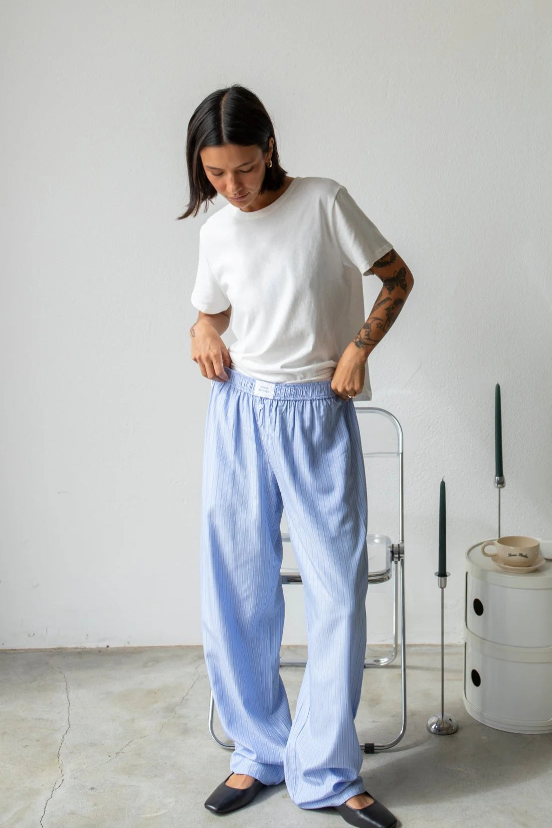 STRIPE BOXER PANTS