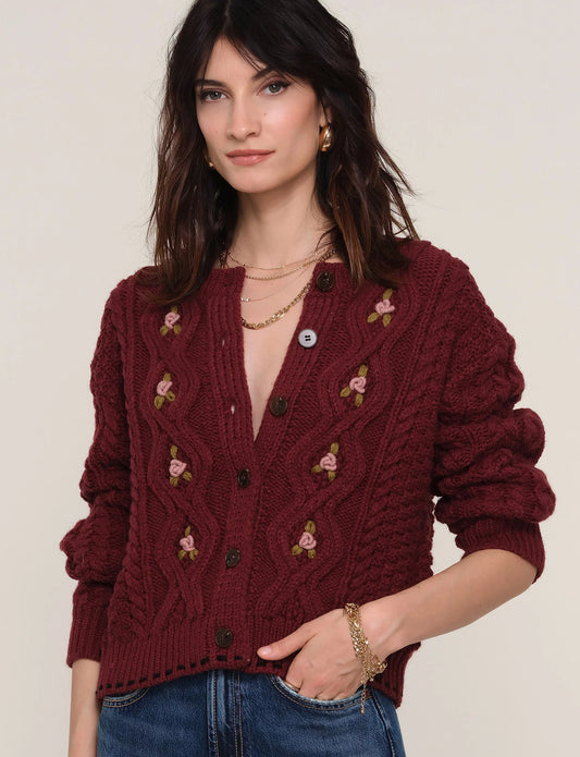 VEDA FLORAL EMBROIDERY CARDI