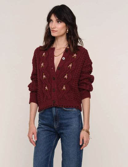 VEDA FLORAL EMBROIDERY CARDI