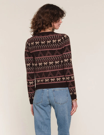 TULUM BOW PRINT CARDI