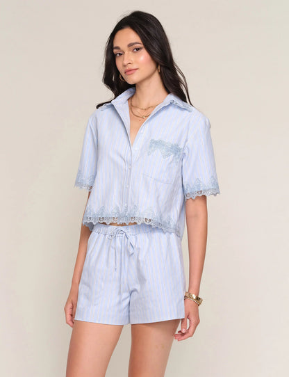MAYER PINSTRIPE CROP SHIRT