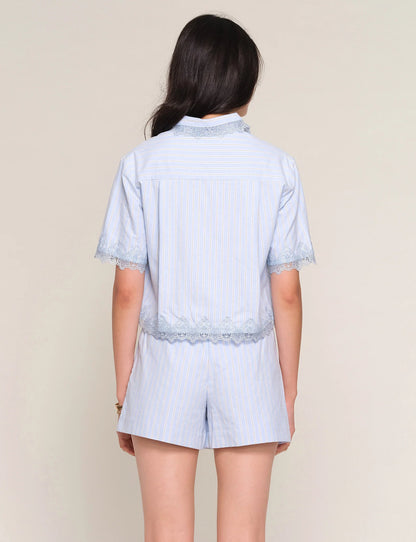 MAYER PINSTRIPE CROP SHIRT