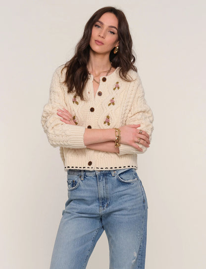 VEDA FLORAL EMBROIDERY CARDI